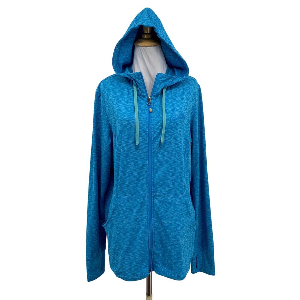 The North Face Hoodie Womens XL Lagoon Full Zip Space Dye Thumbholes Jacket